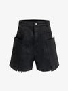 Industrial Multi-Pocket Distressed Cargo Shorts