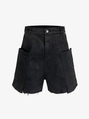 Industrial Multi-Pocket Distressed Cargo Shorts 