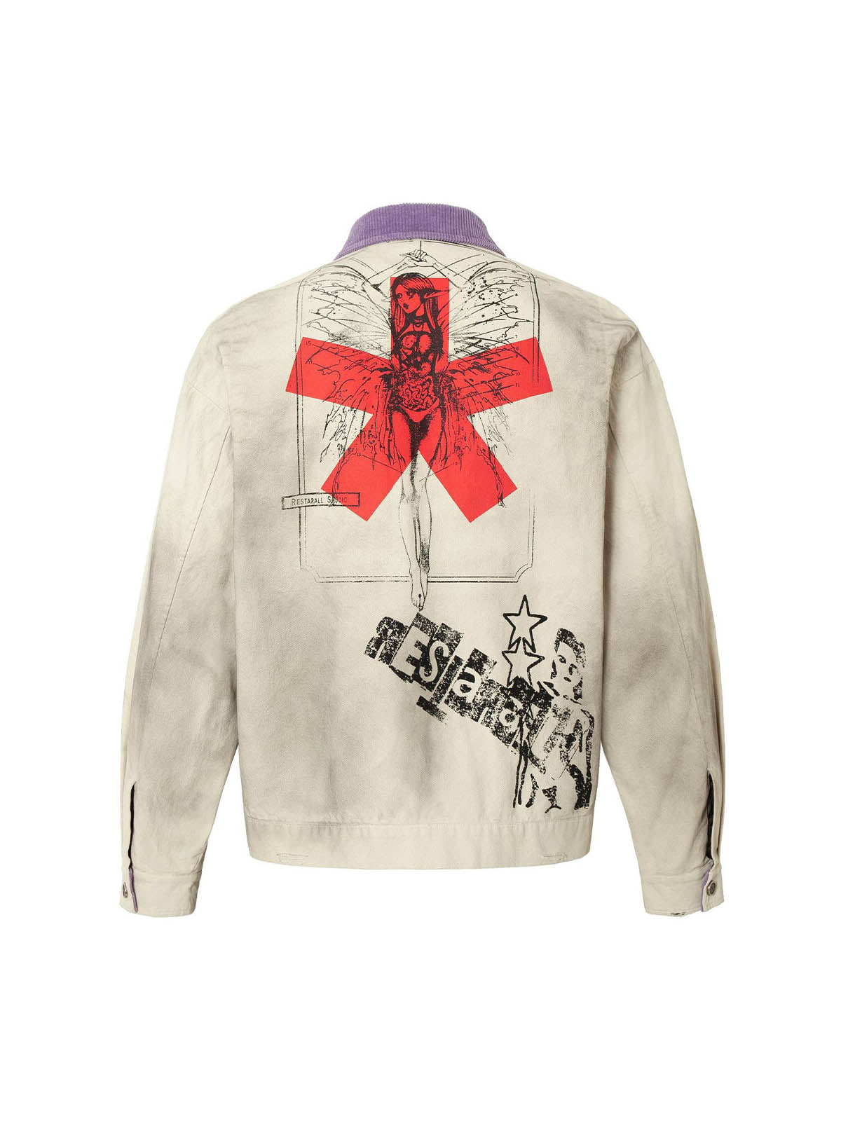 Retro Badge Dirty Dye Detroit Jacket 