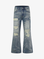 Ripped Studded Bootcut Jeans