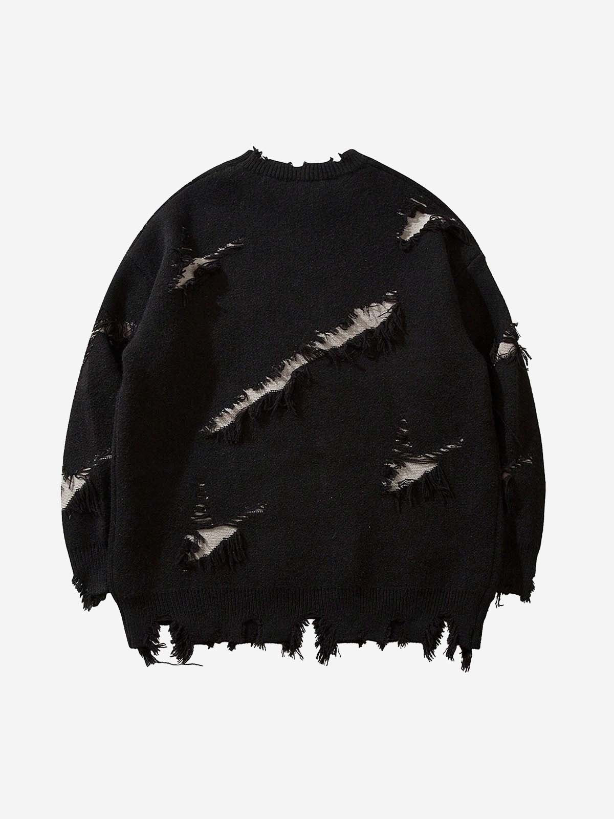Frayed Logo Knit Sweater