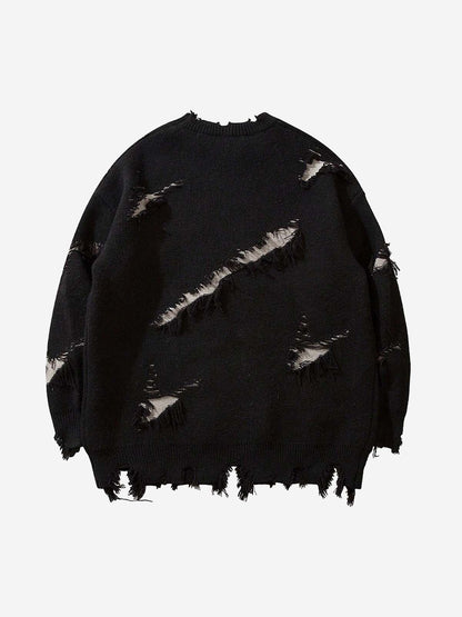 Frayed Logo Knit Sweater