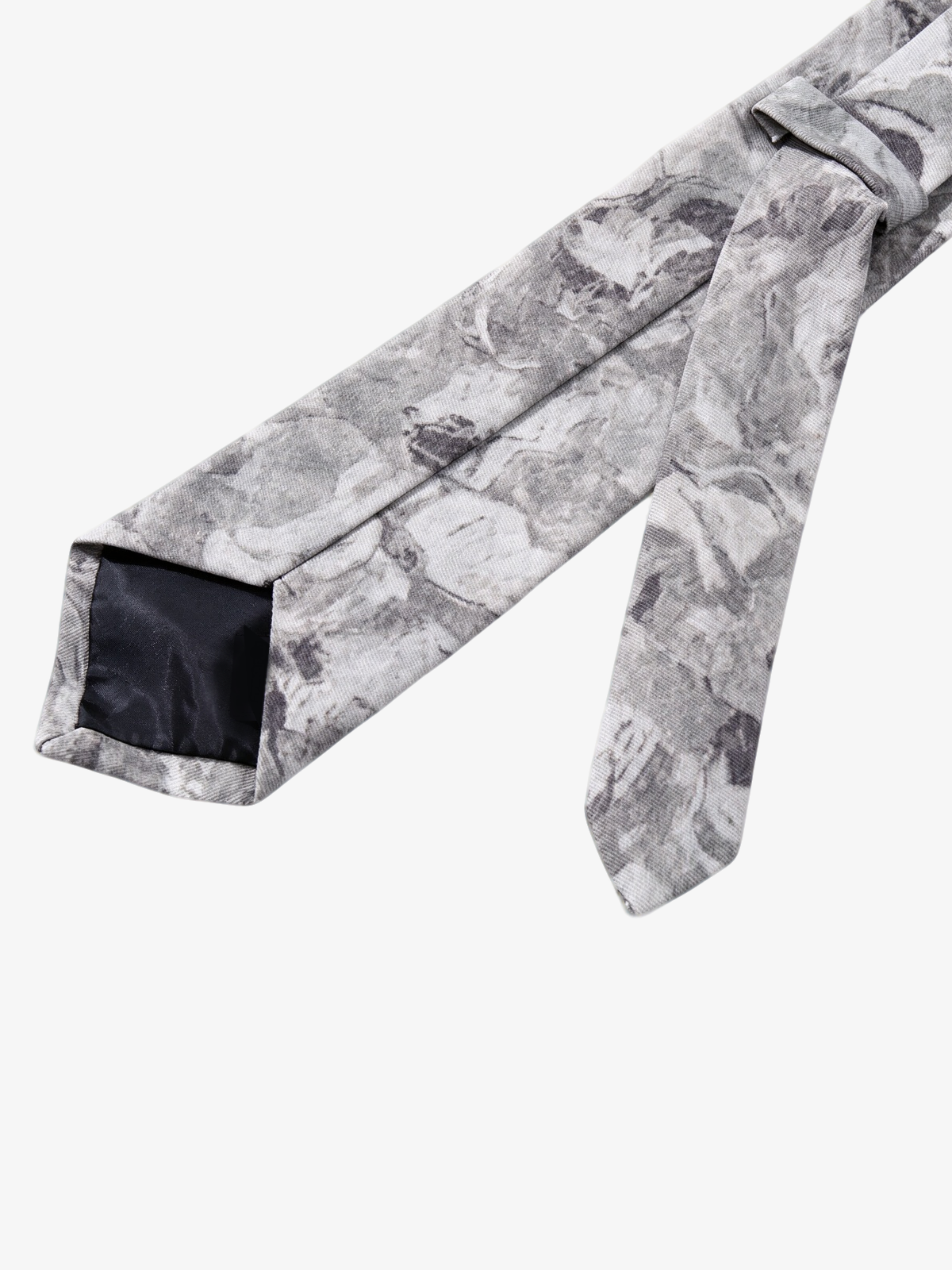 Grey Floral Tie