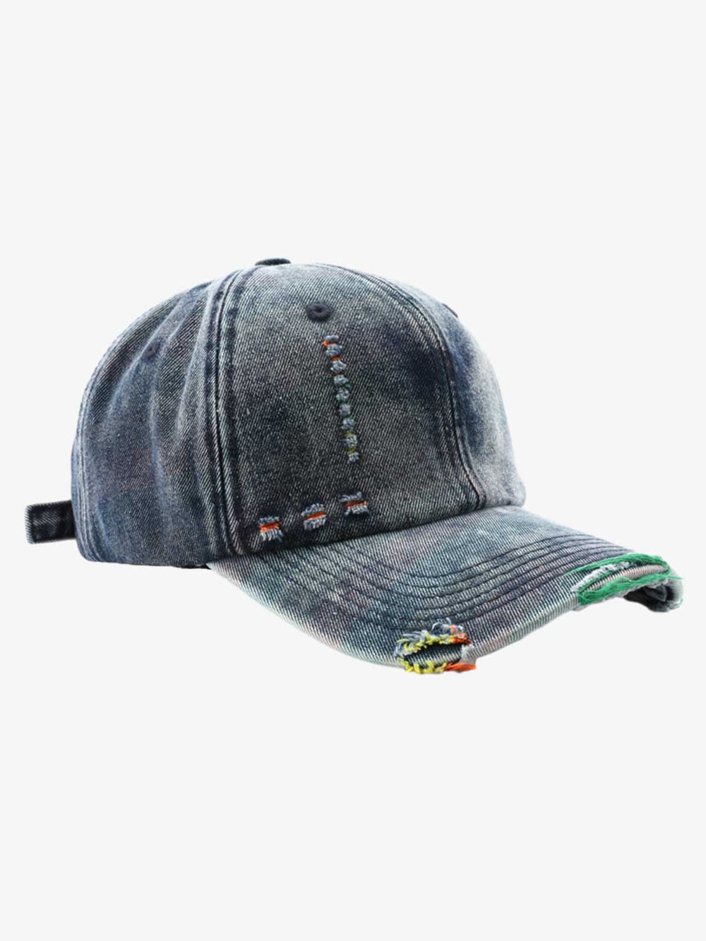 Vintage Washed Distressed Denim Baseball Cap 