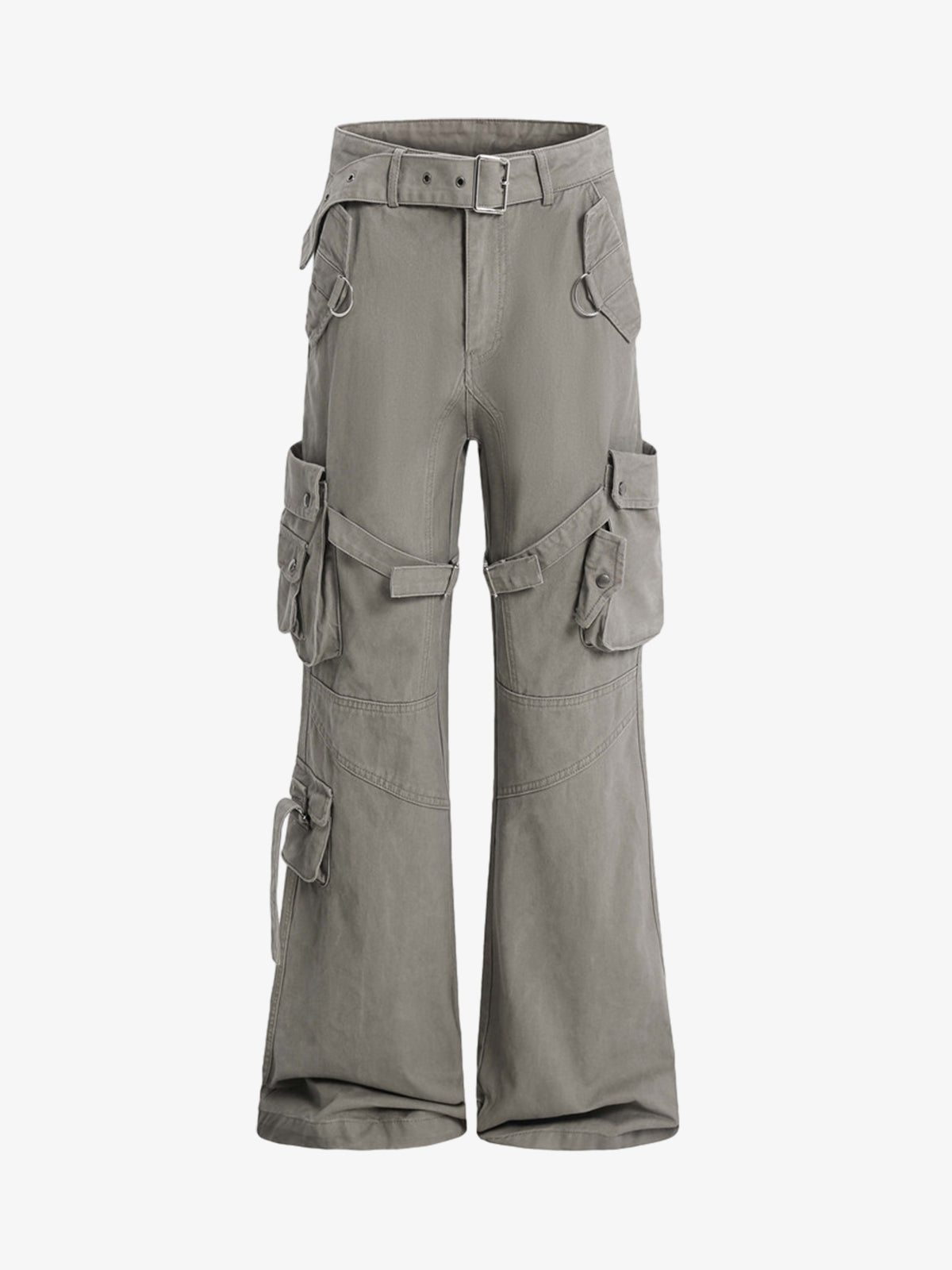 Multi-pocket Cargo Flared Pants 