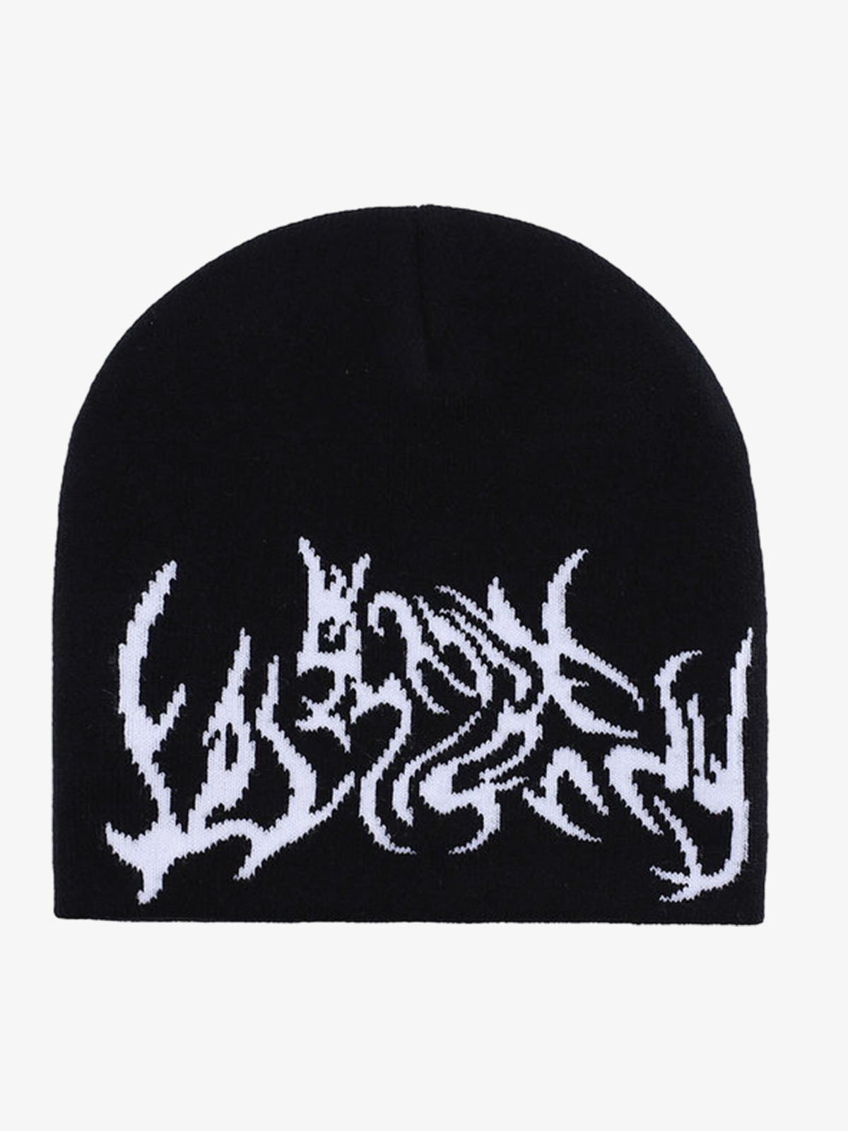 Bonnet en tricot jacquard gothique foncé
