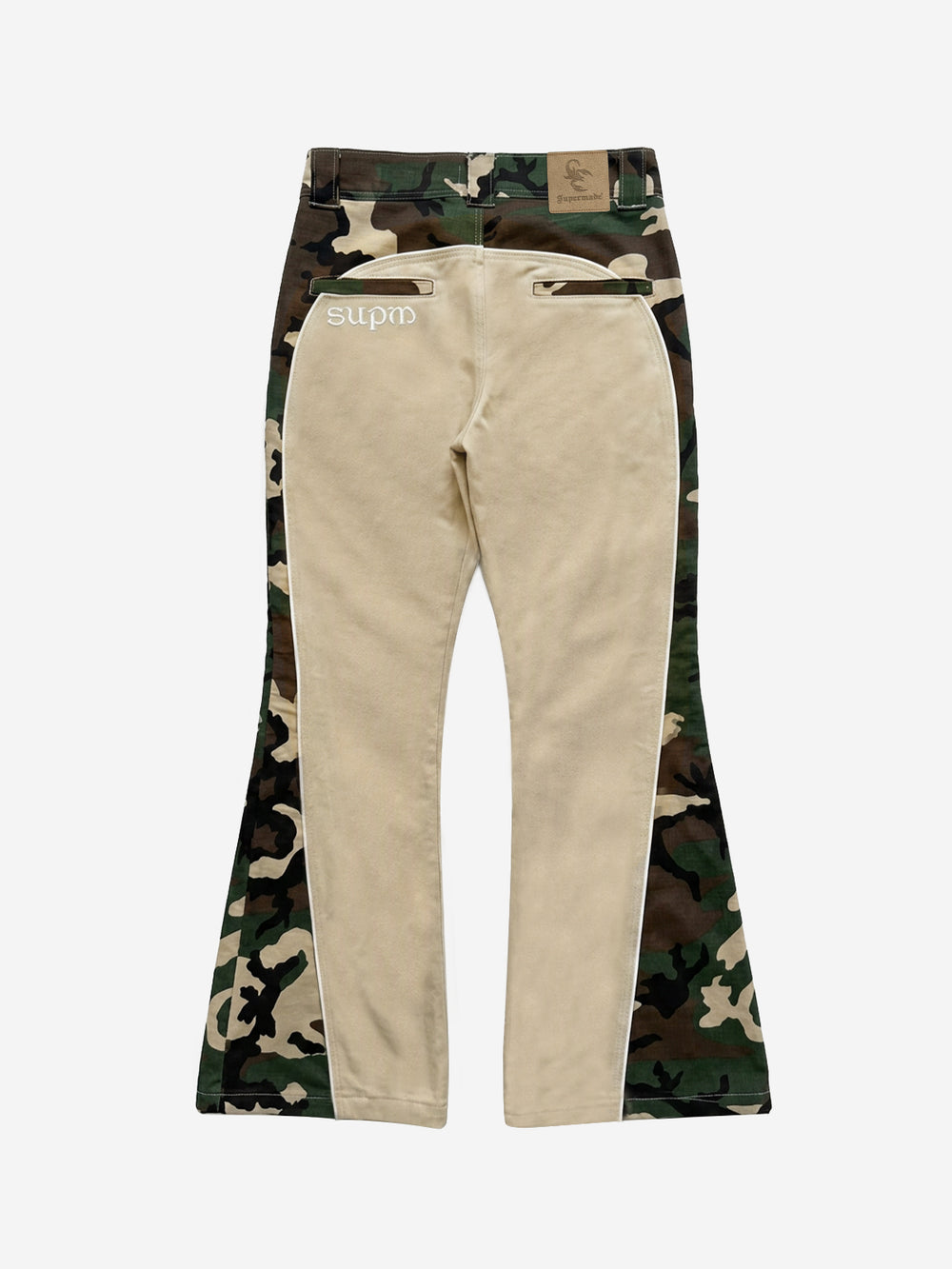 Camo Patchwork Flared Pants