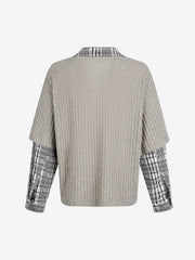 Graffiti Bear Graphic Striped Layered Long Sleeve Tee