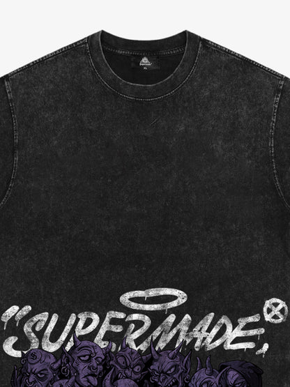 Thesupermade Dark Devil Maniac's Gothic Graffiti T-shirt 