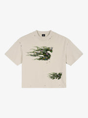 Distressed Abstract Floral Graphic Street T-Shirt 