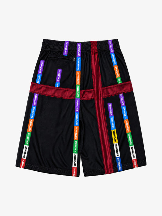クロスリボンメッシュワイドレッグパンツ