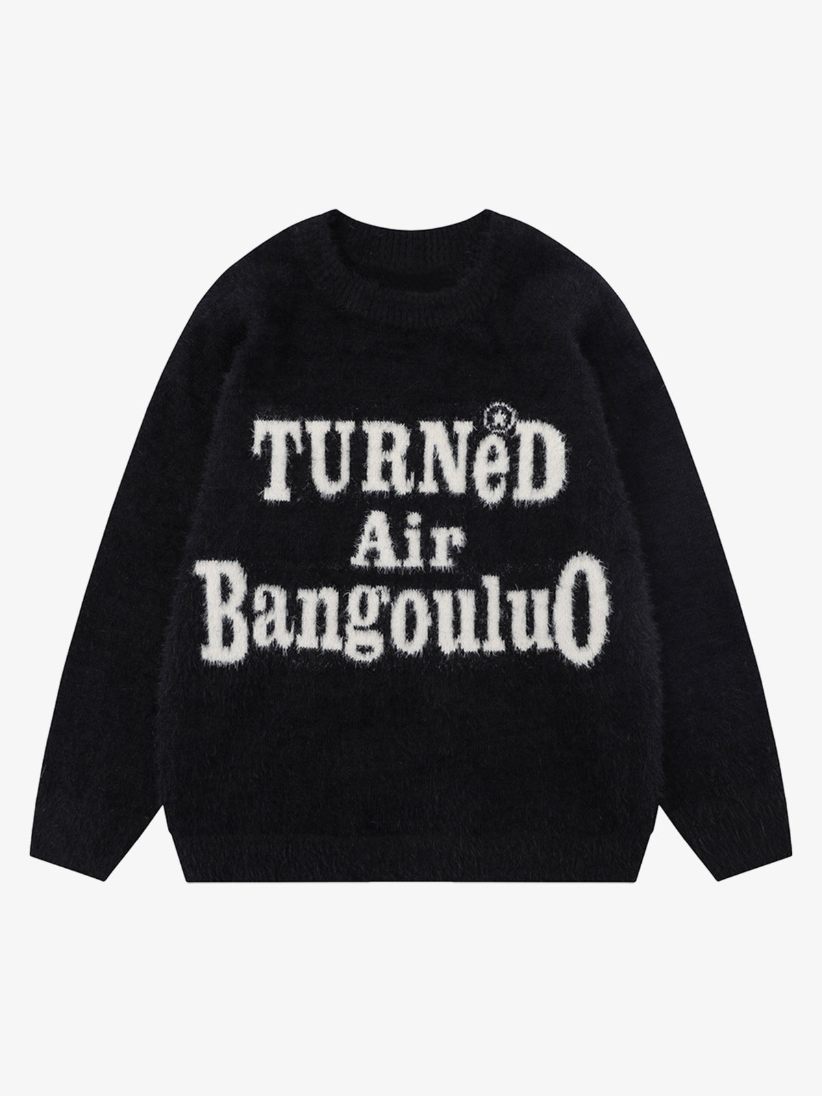 Letter Embroidery Round Neck Casual Sweater 