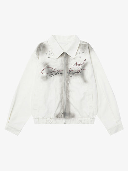Stylish Tie-Dye Embroidered Jacket for Casual and Fashionable Looks 