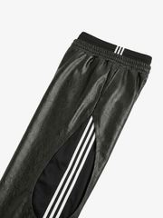 Avant-Garde Double-Waist Faux Leather Trousers