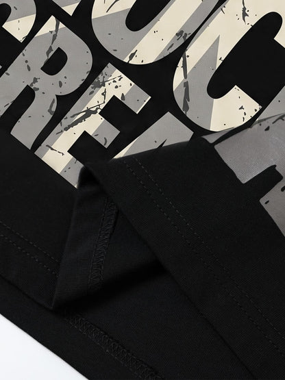 Distressed Typographic Rock Graphic Oversized T-Shirt