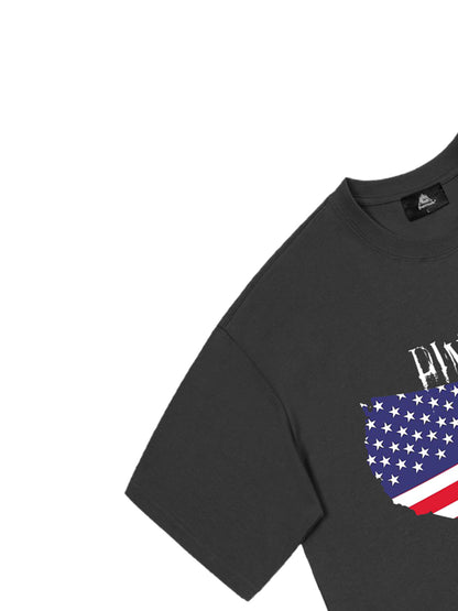 Original Creative Map Flag Print T-shirt 