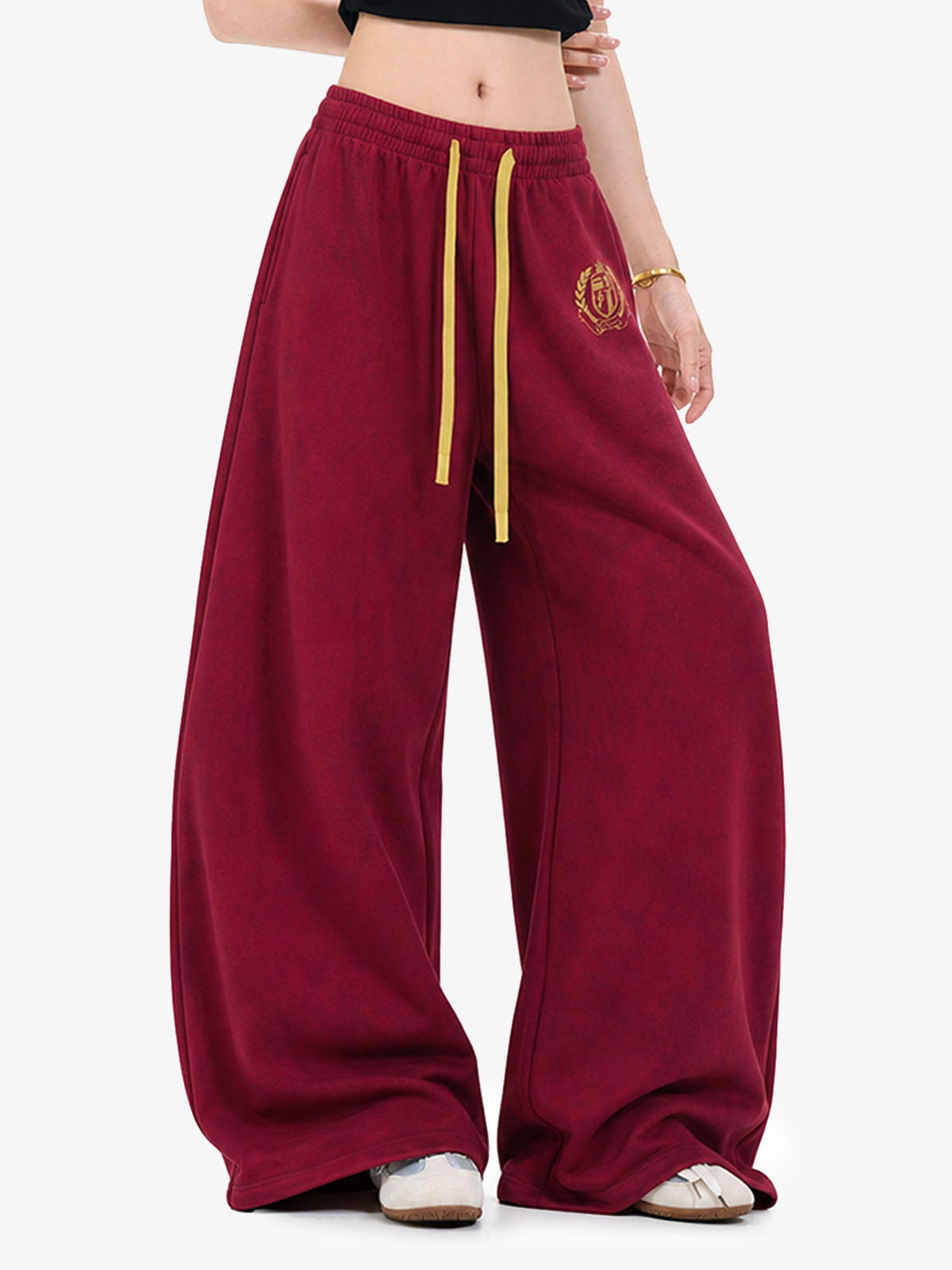 Crest Graphic Wide-Leg Sweatpants
