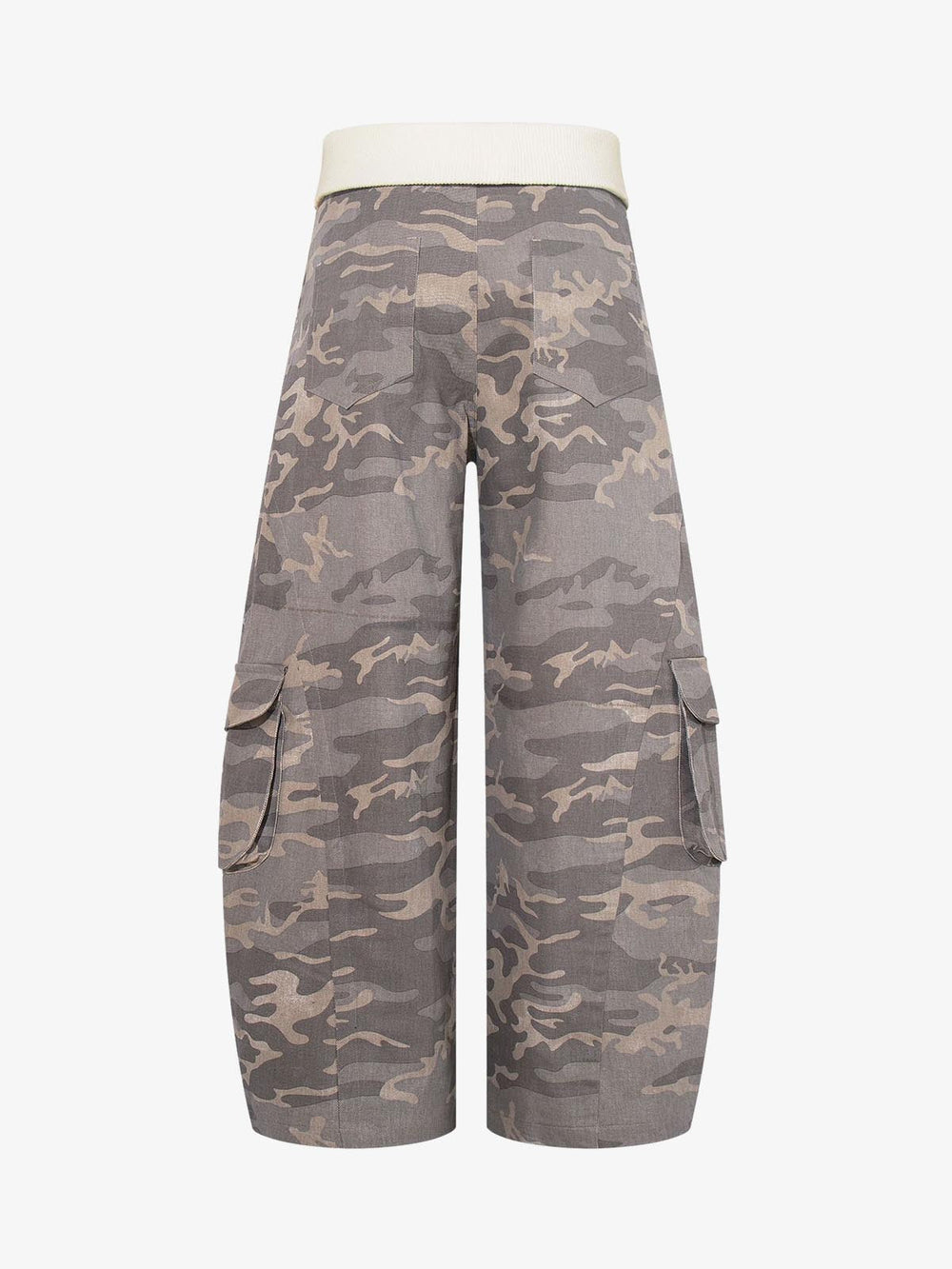 Contrast Waist Camo Cargo Pants 