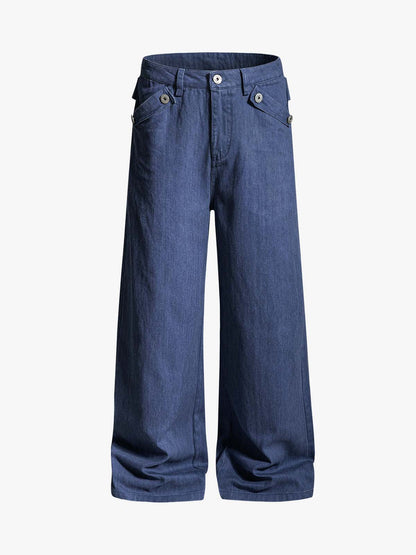 Cross Buckle Strap Wide Leg Pants 