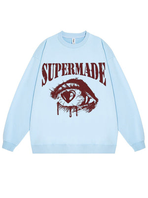 Eye-catching Graphic Crewneck Sweatshirt for Casual Wear 