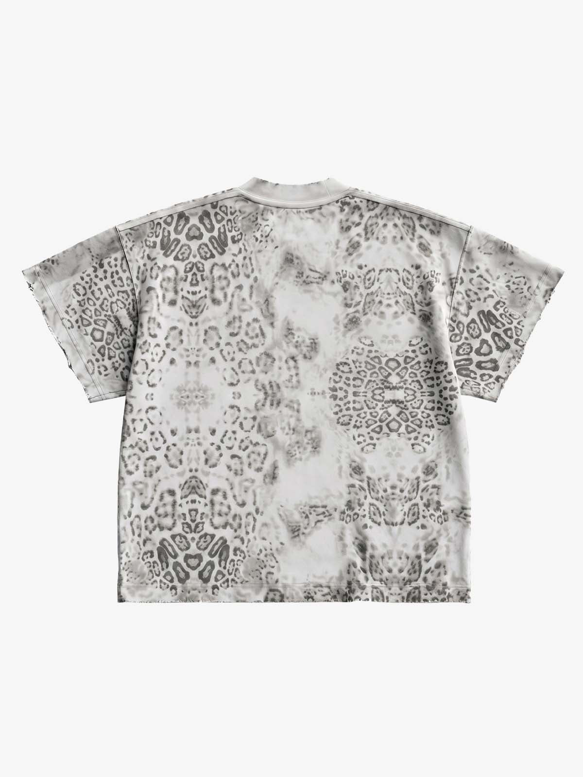 Vintage Distressed Irregular Leopard Print T-Shirt 