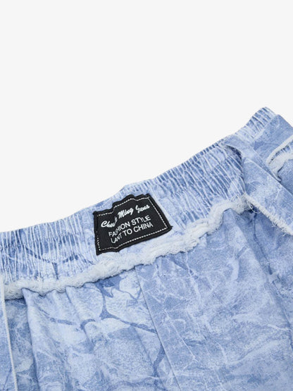 Tie-Dye Drawstring Wide-Leg Pants