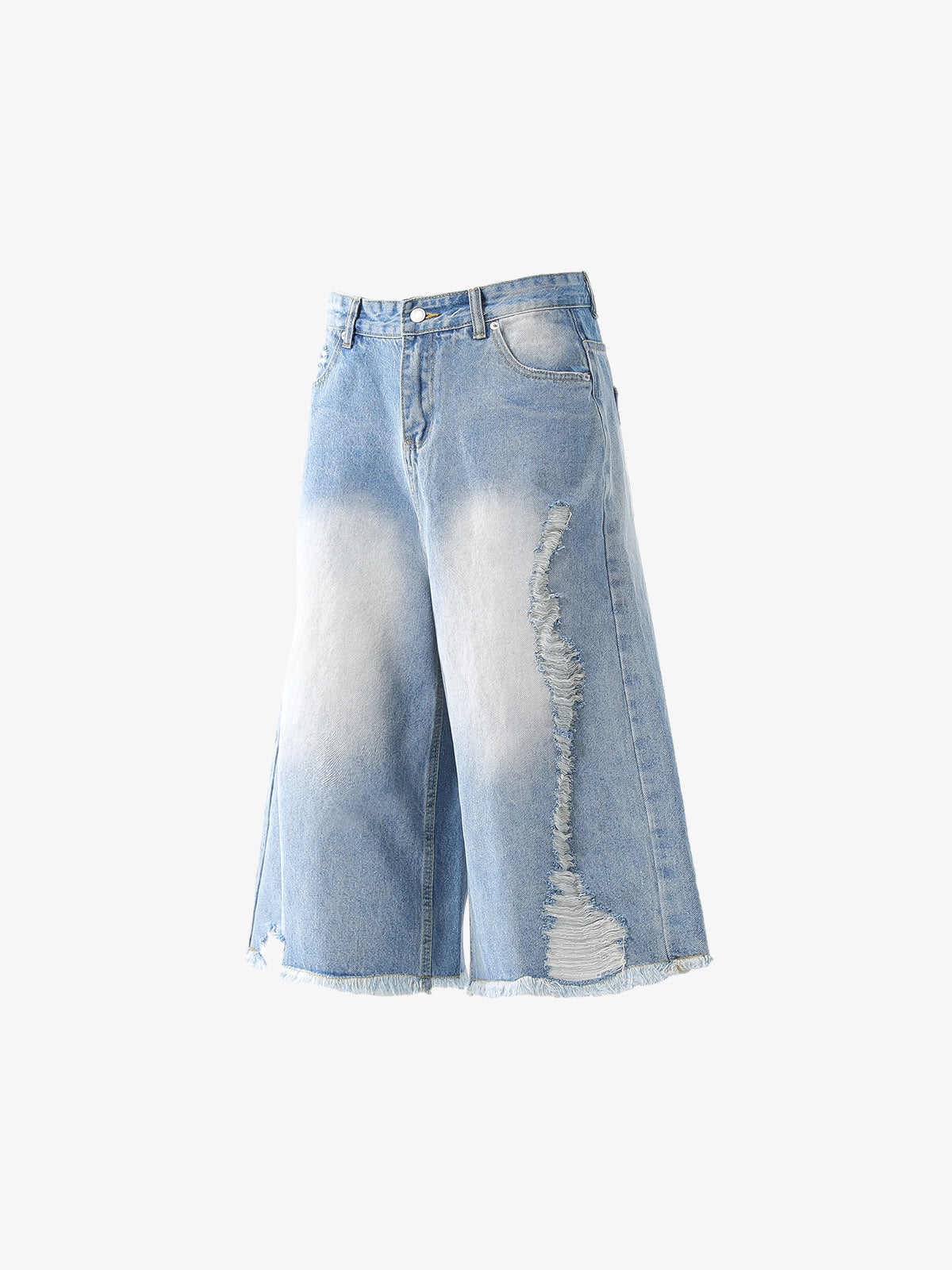 Distressed Faded Baggy Jorts 