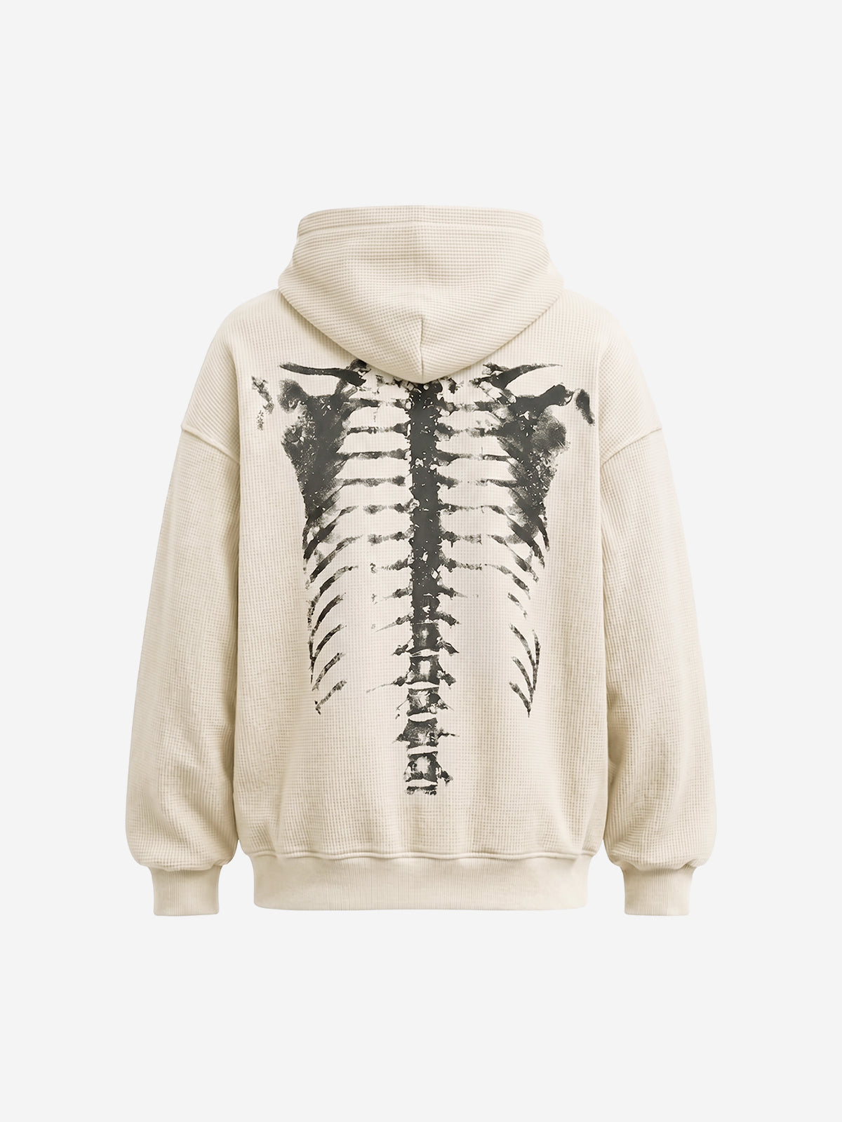 Skeleton Bone Graphic Distressed Hoodie
