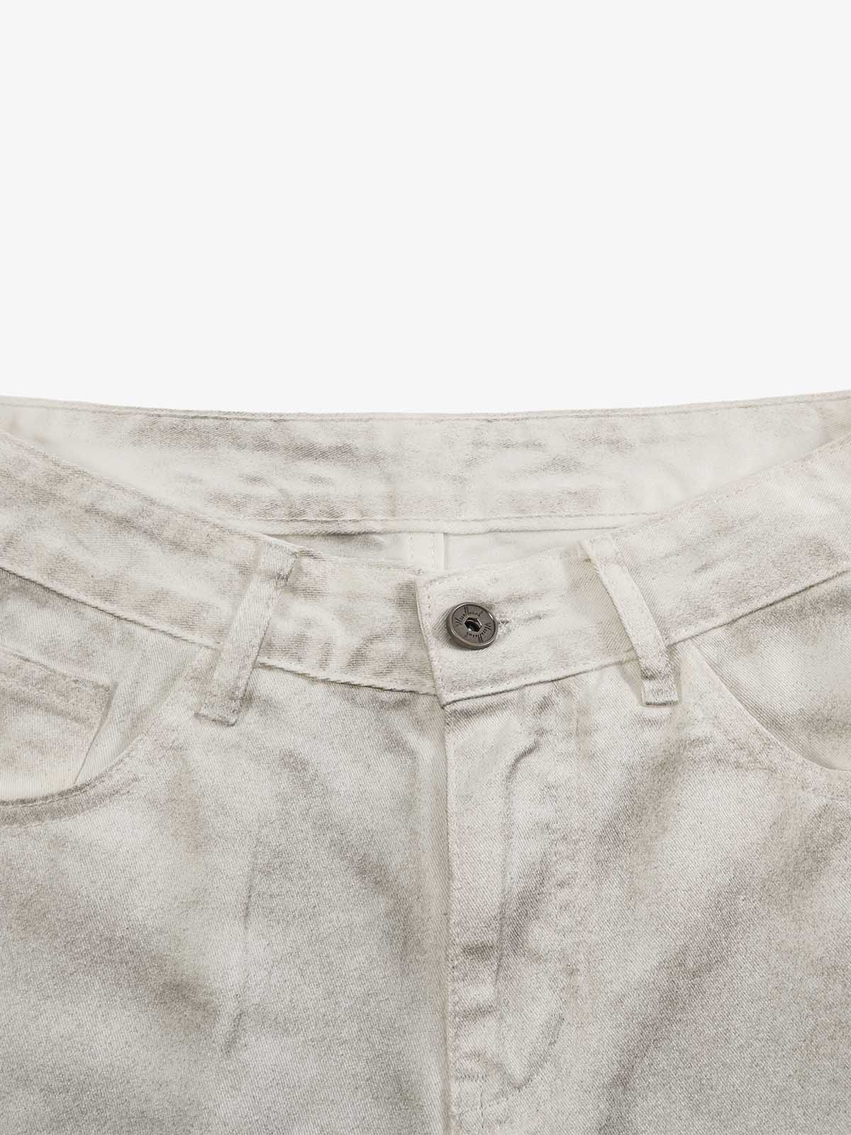 Graffiti Graphic Mud-Dyed Washed Wide-Leg Jeans