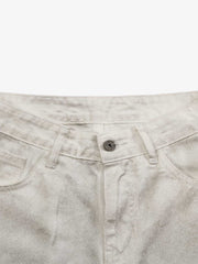 Graffiti Graphic Mud-Dyed Washed Wide-Leg Jeans