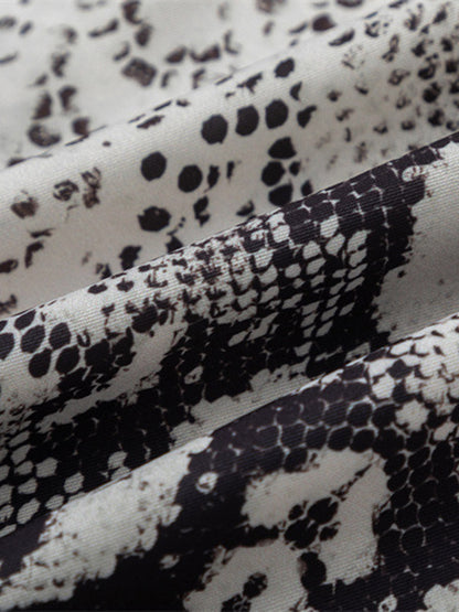 Thesupermade Street Snake Print Short-sleeved Floral Shirt 