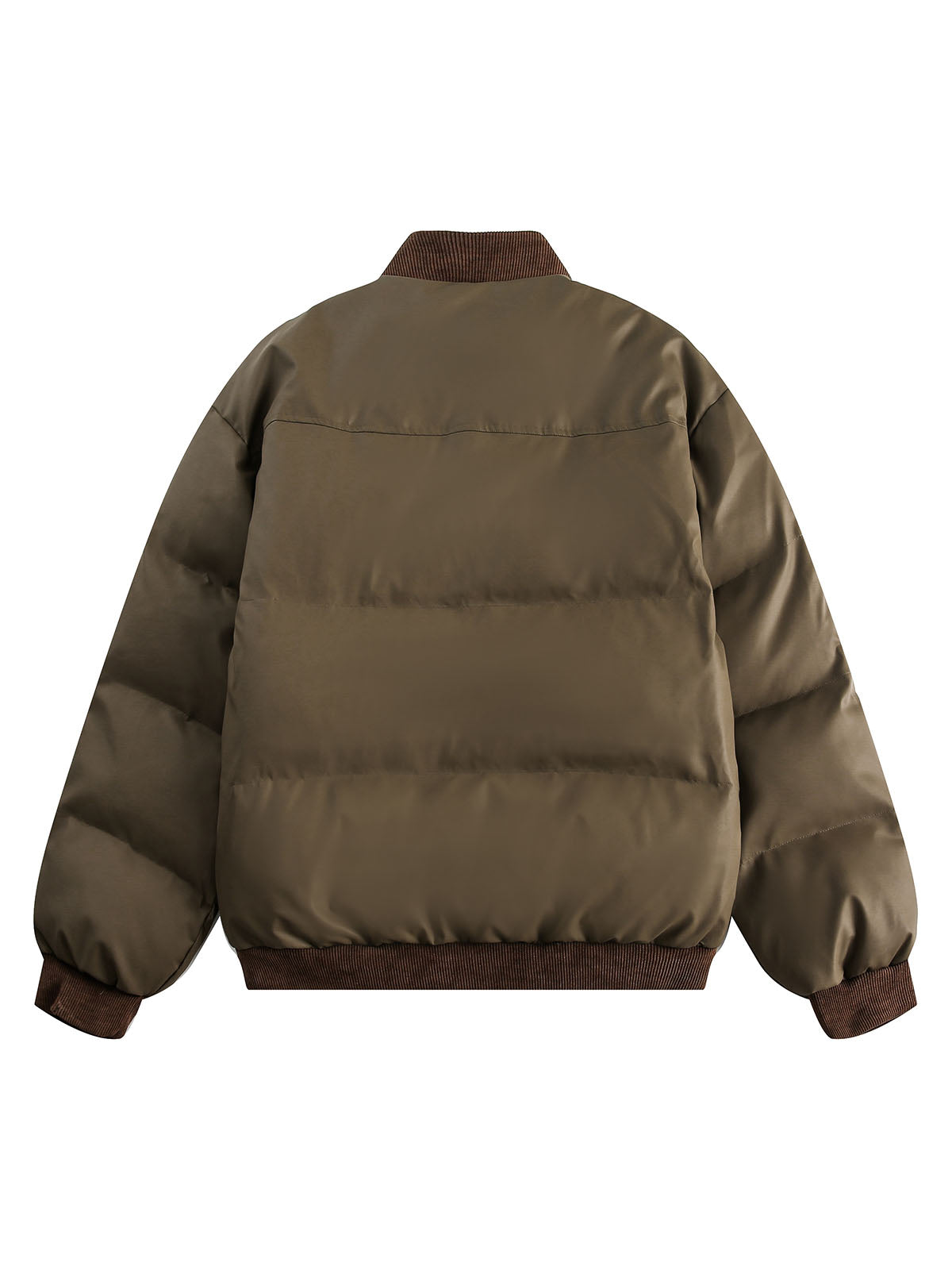 Retro Patchwork Multi Pocket Puffer Bomber Jacket 