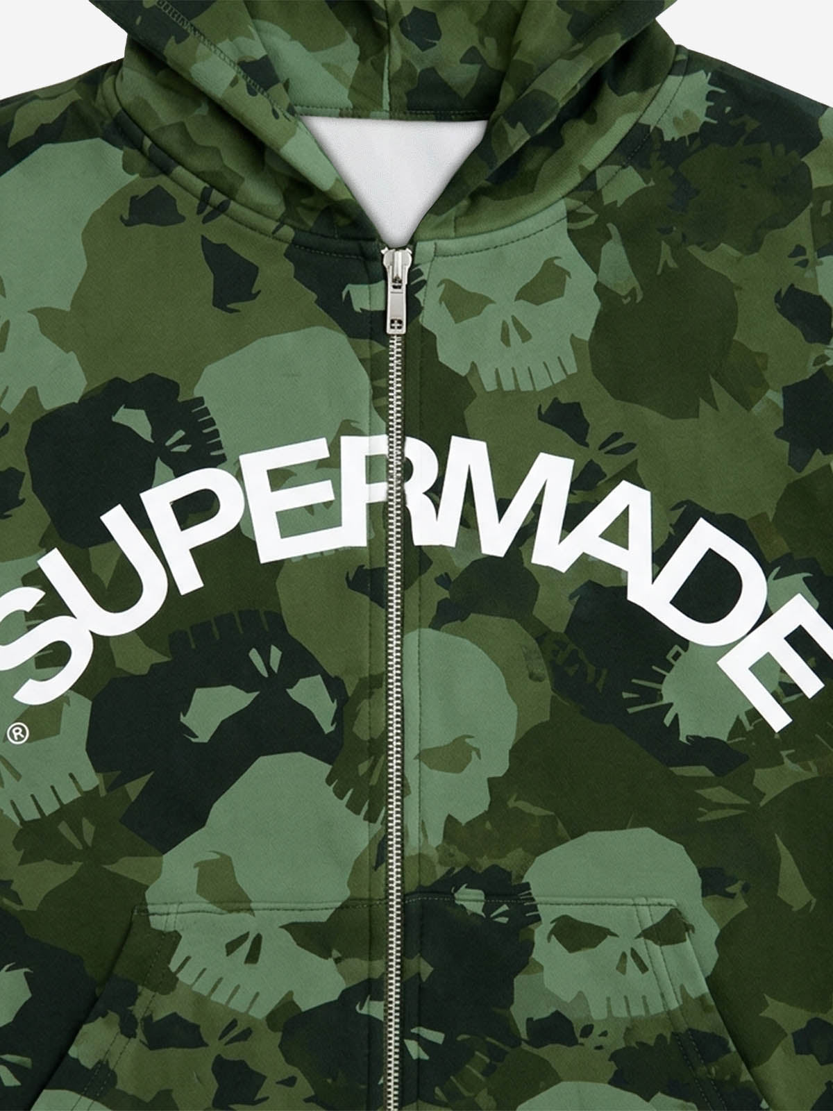 Skull Camo Graphic Zip Hoodie