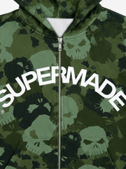 Skull Camo Graphic Zip Hoodie