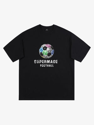 Color Block Soccer Ball Graphic T-Shirt 