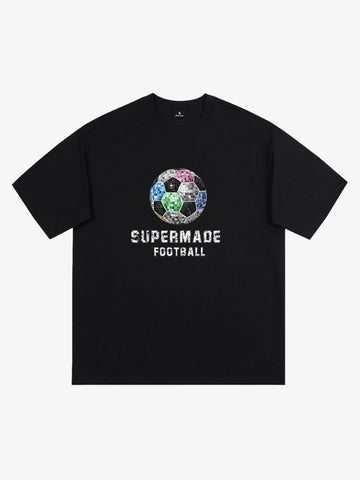 Color Block Soccer Ball Graphic T-Shirt 