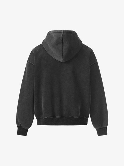 Rivet Detail Fleece Zip Up Hoodie