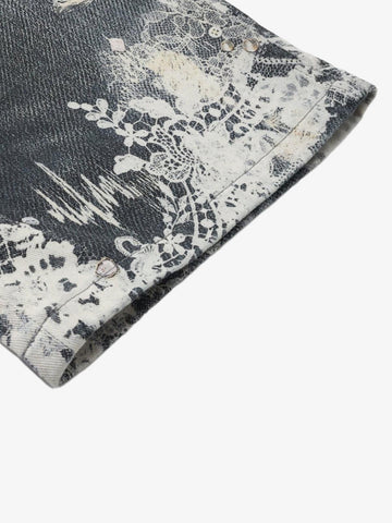 Digital 3D Graphic Distressed Denim Jeans