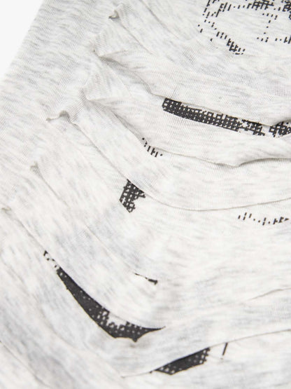 Thesupermade Pixelated Graphic Distressed Slim Tank Top