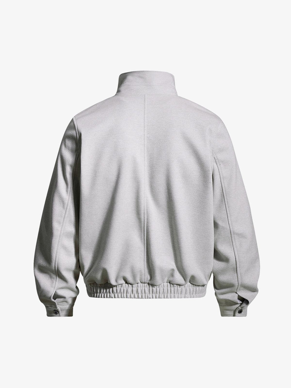 Convertible-Collar Snap-Button Bomber Jacket