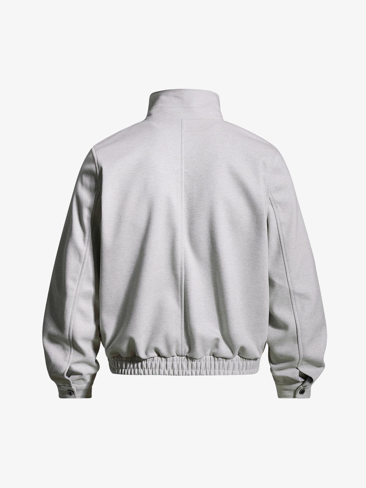 Convertible-Collar Snap-Button Bomber Jacket