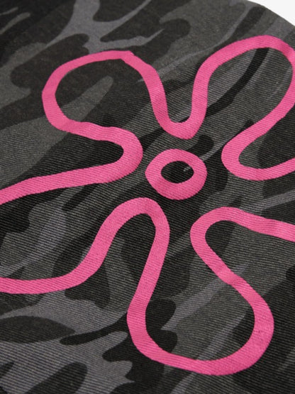 Retro Camouflage Pink Graffiti Barrel Pants 