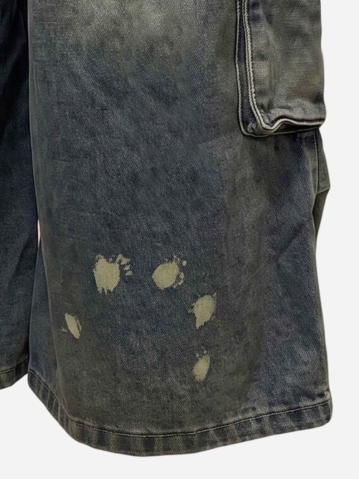 Logo Embroidered Multi-Pocket Flared Shorts