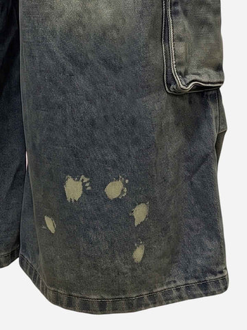 Logo Embroidered Multi-Pocket Flared Shorts