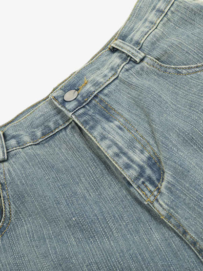 Washed Slub Machete Dye Jeans 