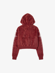 Jacquard Mohair Zip-Up Cardigan