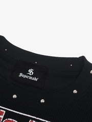 Studded Waffle Long Sleeve Tee