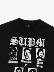 Multi Portrait Graphic Distressed Tee