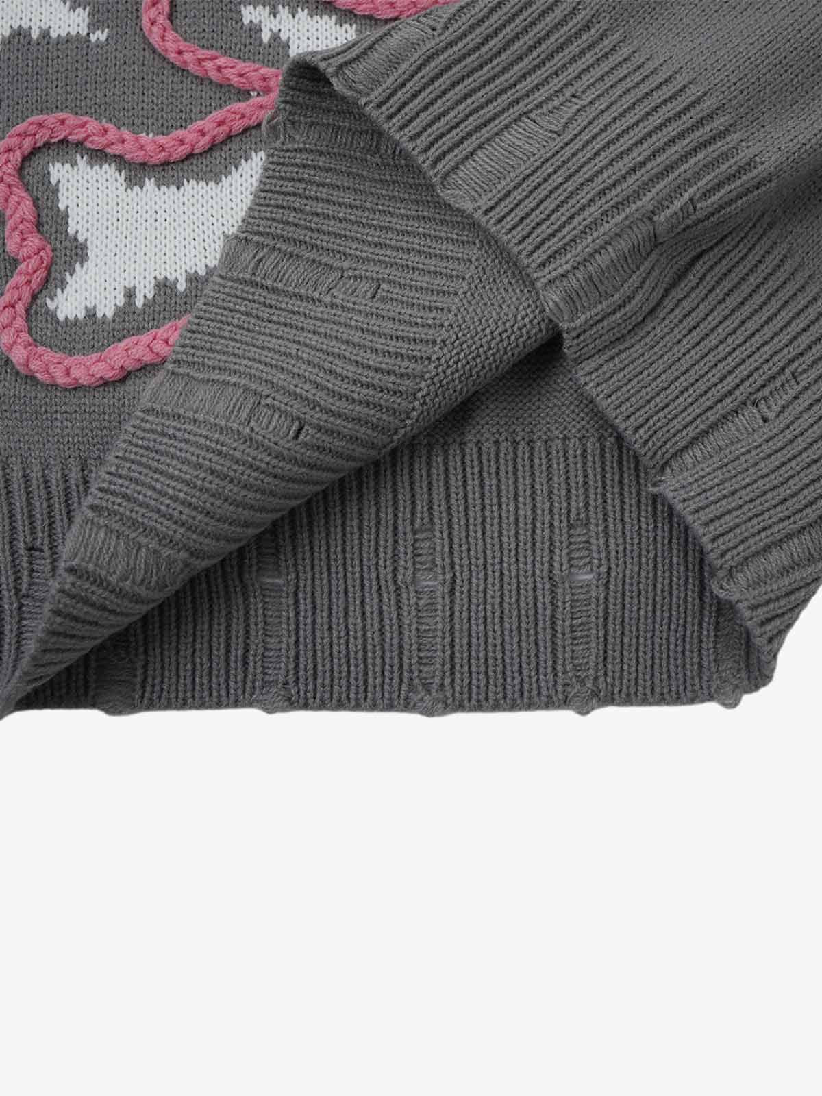 Skull Skeleton Graphic Knit Sweater