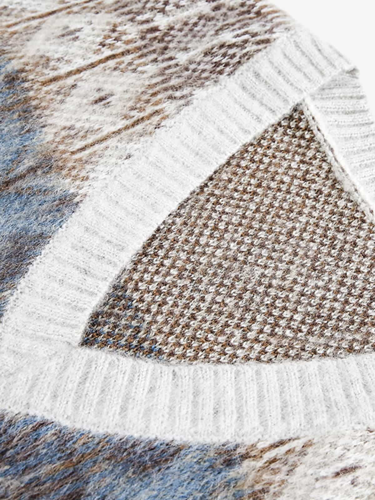 Colorful Knit Vest with Geometric Patterns for Women 